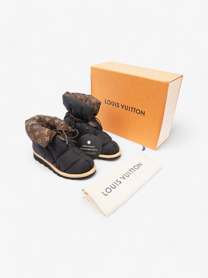 Louis Vuitton Pillow Comfort Ankle Boot Black / Khaki Nylon EU 37 UK 4