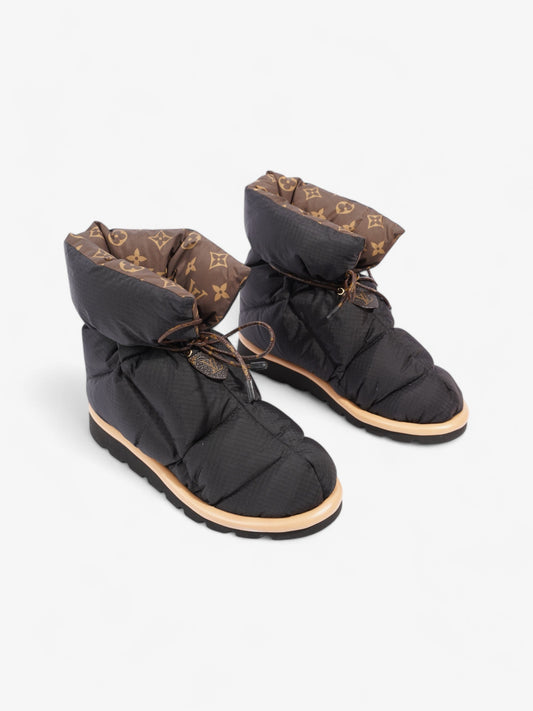 Louis Vuitton Pillow Comfort Ankle Boot Black / Khaki Nylon EU 37 UK 4