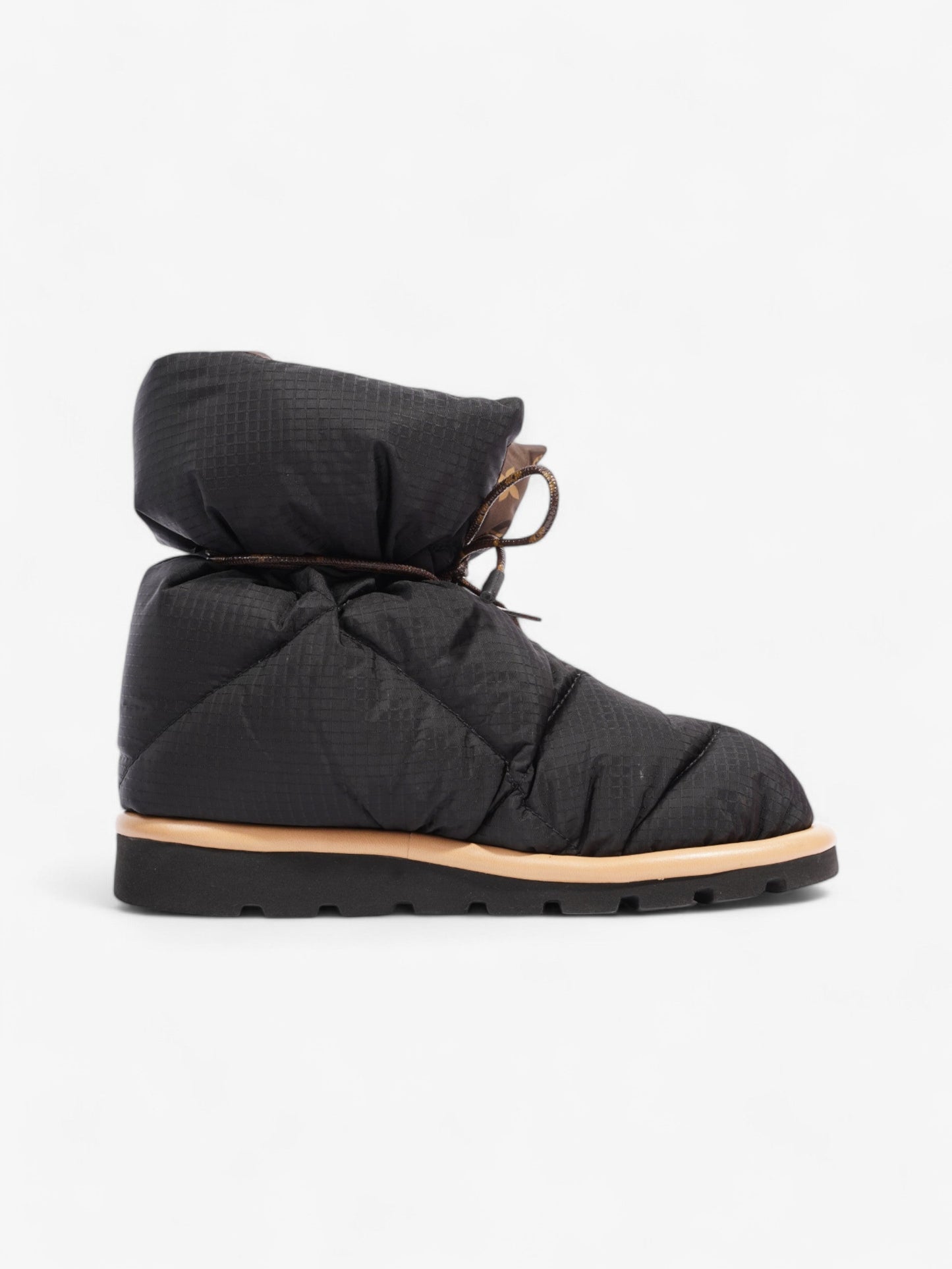 Louis Vuitton Pillow Comfort Ankle Boot Black / Khaki Nylon EU 37 UK 4