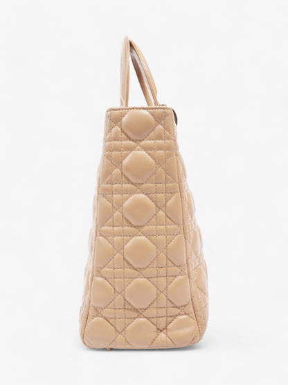 Christian Dior Lady Dior Beige Lambskin Leather Large