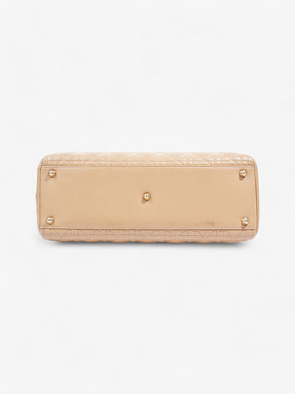 Christian Dior Lady Dior Beige Lambskin Leather Large