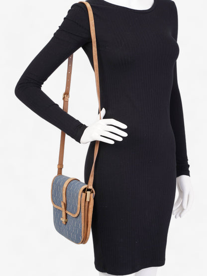 Saint Laurent Monogram Camera Denim / Brown Suede Denim