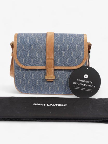 Saint Laurent Monogram Camera Denim / Brown Suede Denim