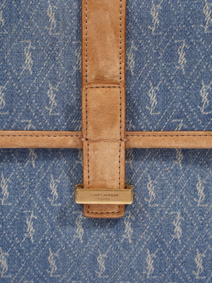 Saint Laurent Monogram Camera Denim / Brown Suede Denim