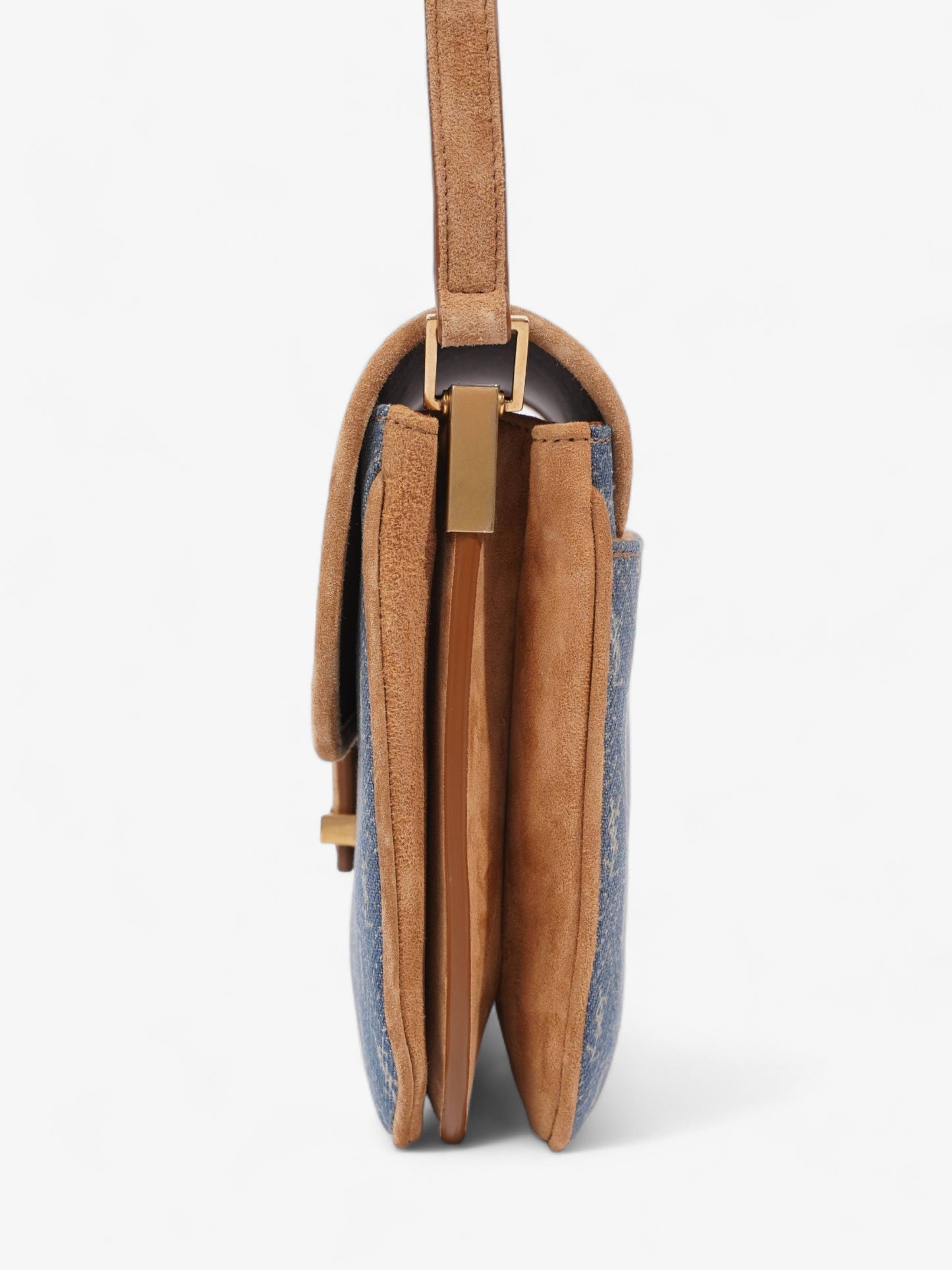 Saint Laurent Monogram Camera Denim / Brown Suede Denim