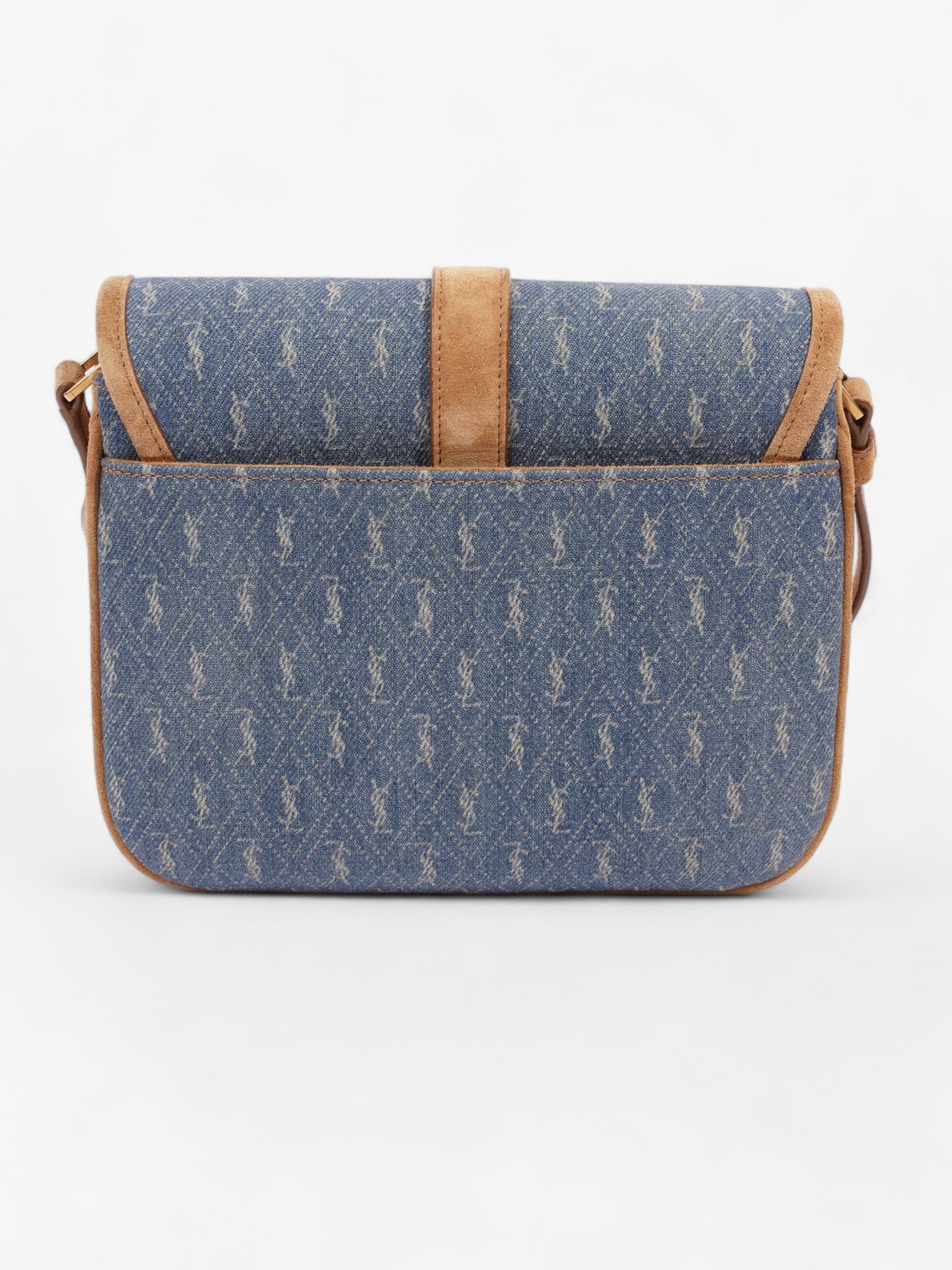 Saint Laurent Monogram Camera Denim / Brown Suede Denim