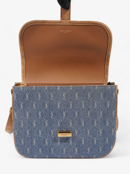 Saint Laurent Monogram Camera Denim / Brown Suede Denim