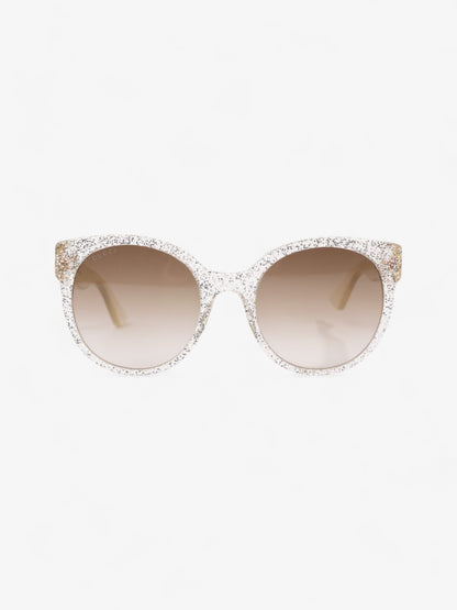 Gucci Sunglasses GG0035S Silver Glitter Acetate 140mm