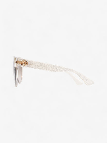 Gucci Sunglasses GG0035S Silver Glitter Acetate 140mm