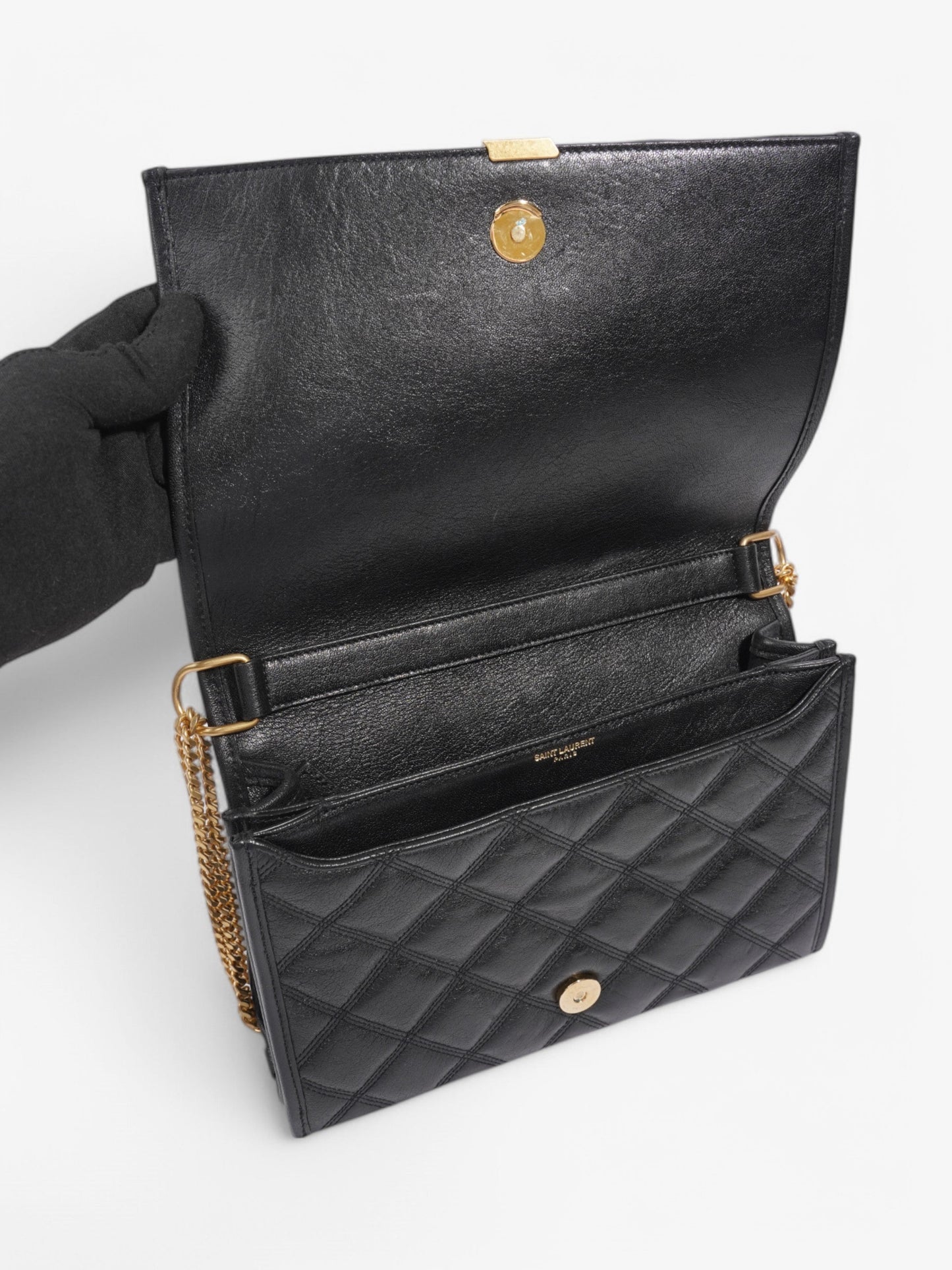 Saint Laurent Becky Mini Chain Bag Black Lambskin Leather Mini