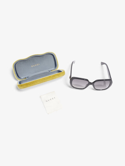 Gucci Square Sunglasses Black Acetate 140mm