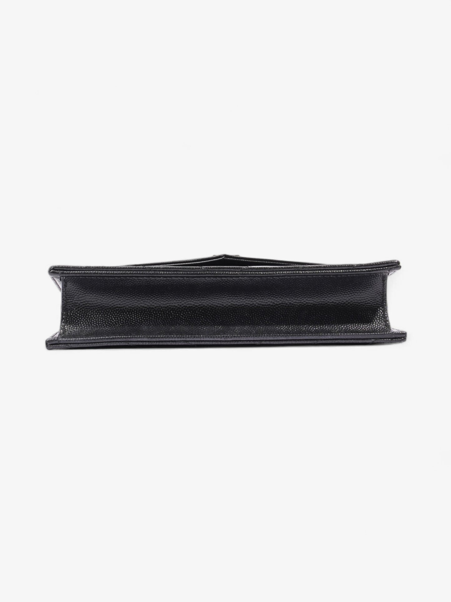 Saint Laurent Cassandre Chain Wallet Black Calfskin Leather