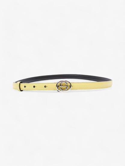 Gucci Interlocking G Belt Yellow / Silver Leather 80cm / 32"