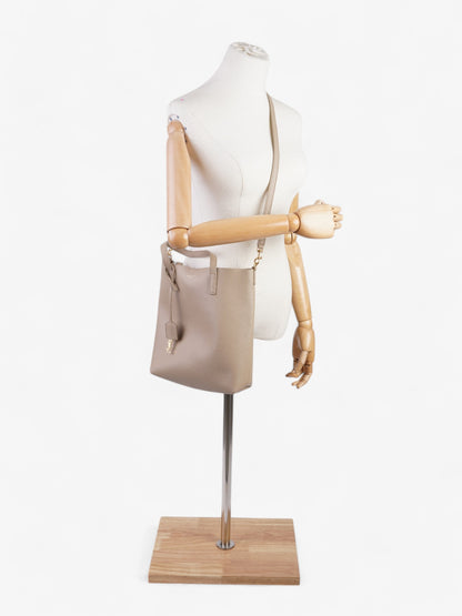 Saint Laurent Shopping Bag Dark Beige Calfskin Leather Toy