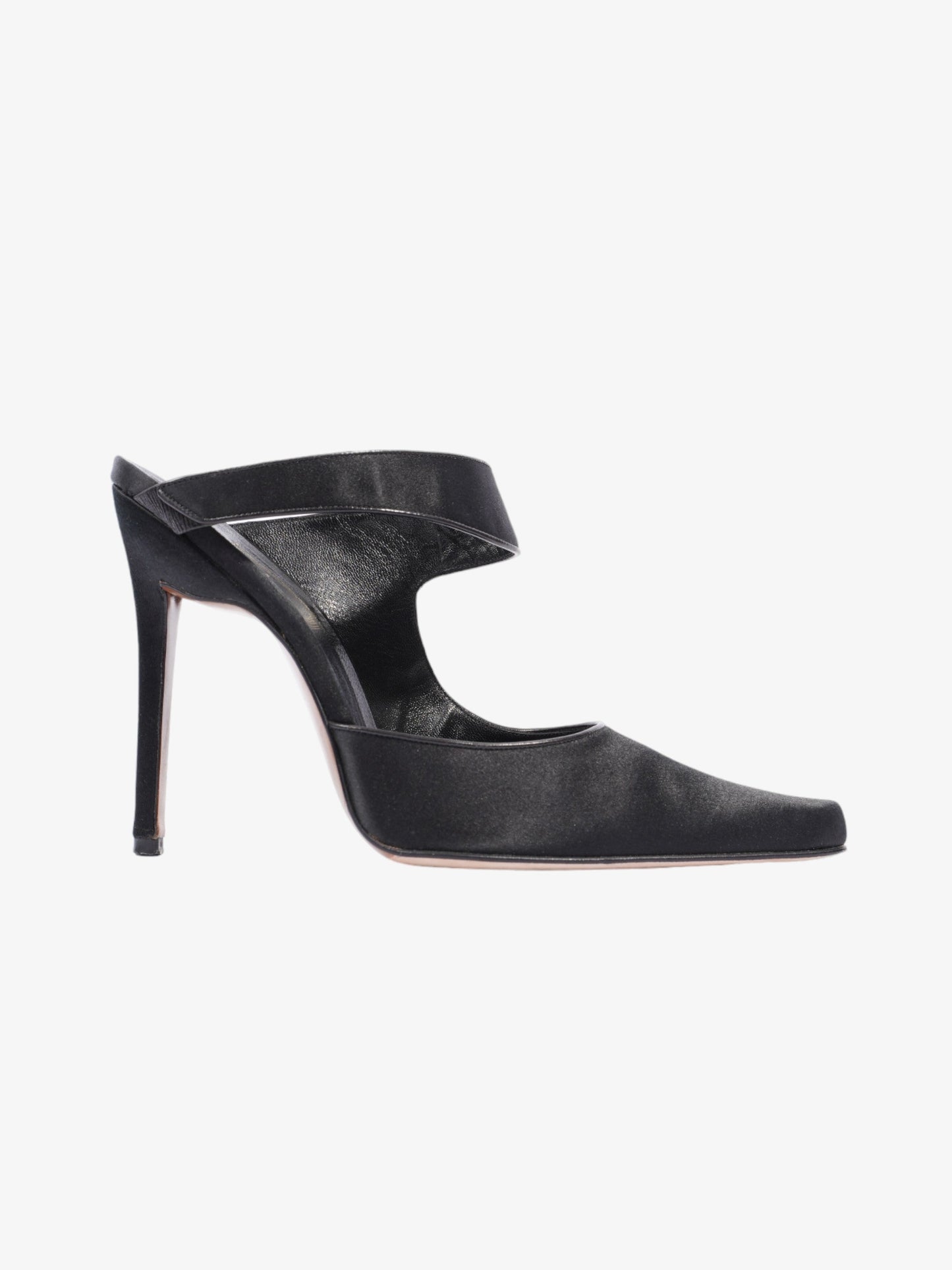 Christian Dior Strap Pointed Heels 110mm Black Satin EU 39 UK 6
