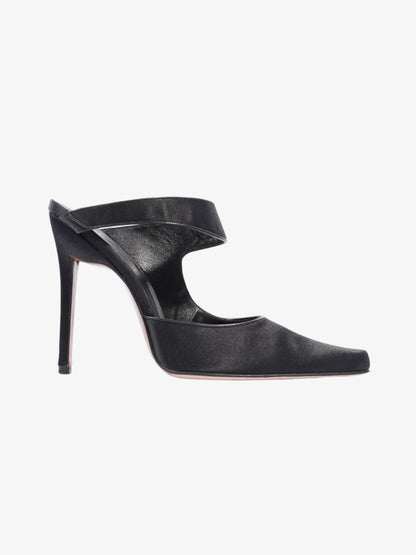 Christian Dior Strap Pointed Heels 110mm Black Satin EU 39 UK 6