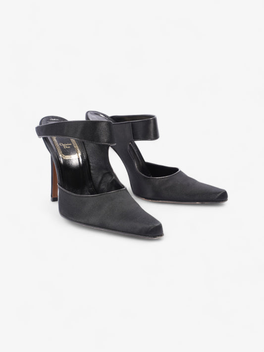 Christian Dior Strap Pointed Heels 110mm Black Satin EU 39 UK 6