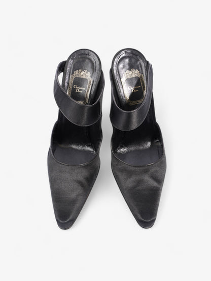 Christian Dior Strap Pointed Heels 110mm Black Satin EU 39 UK 6