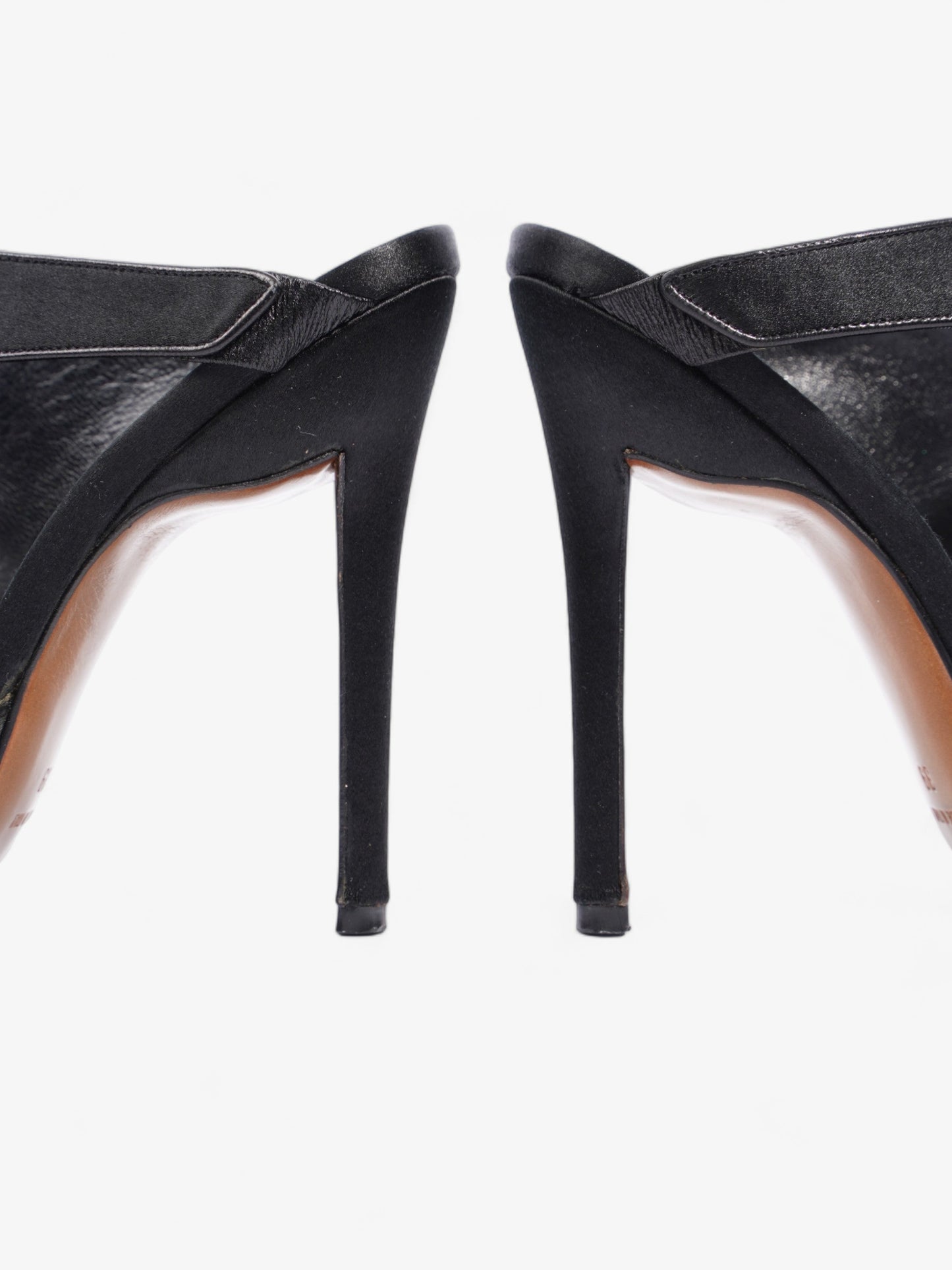 Christian Dior Strap Pointed Heels 110mm Black Satin EU 39 UK 6