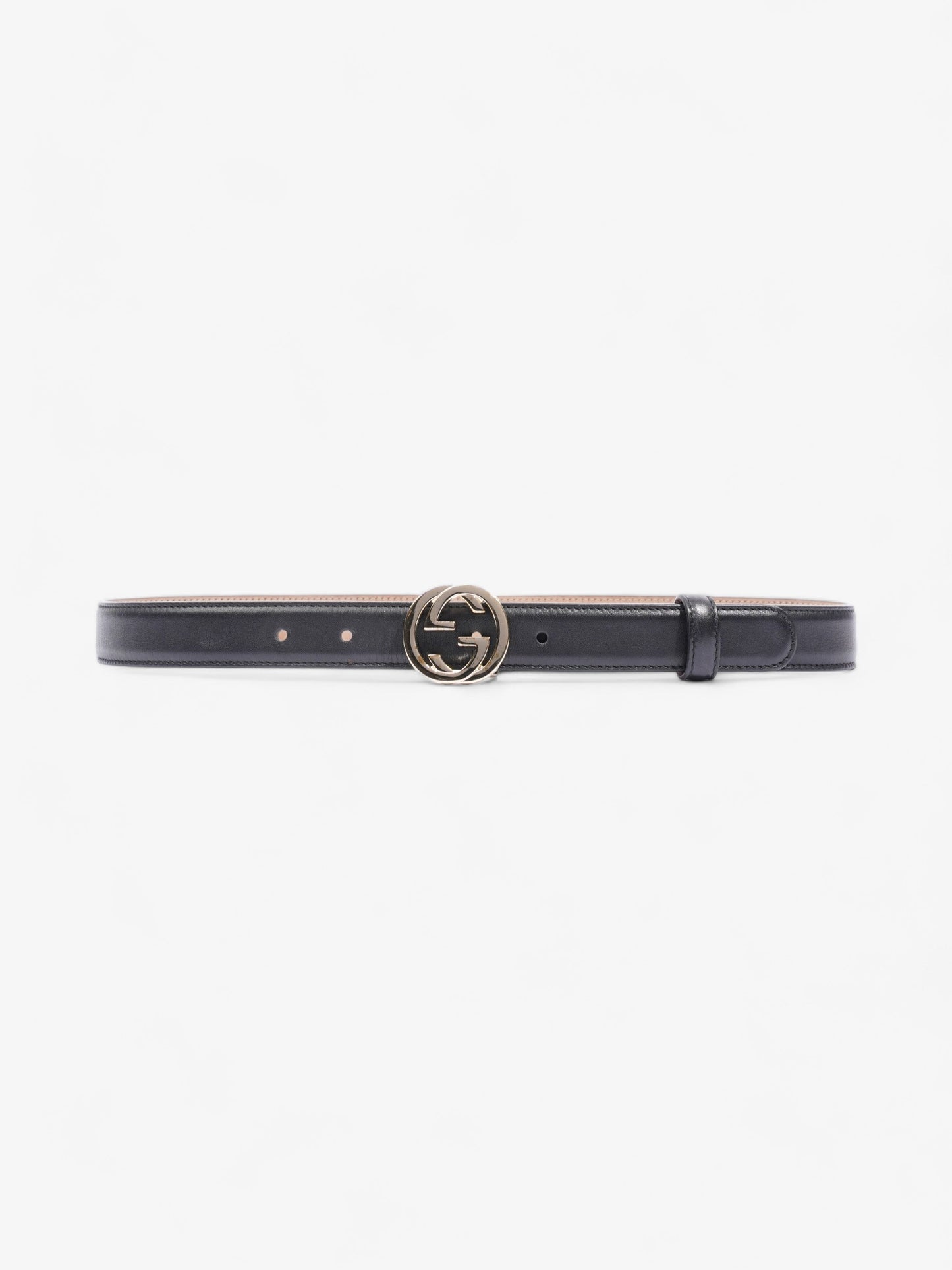 Gucci Interlocking G Thin Belt Black Leather 75cm 30"