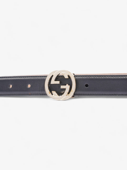 Gucci Interlocking G Thin Belt Black Leather 75cm 30"