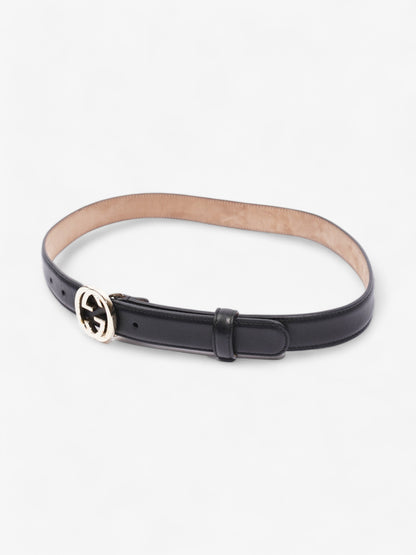 Gucci Interlocking G Thin Belt Black Leather 75cm 30"