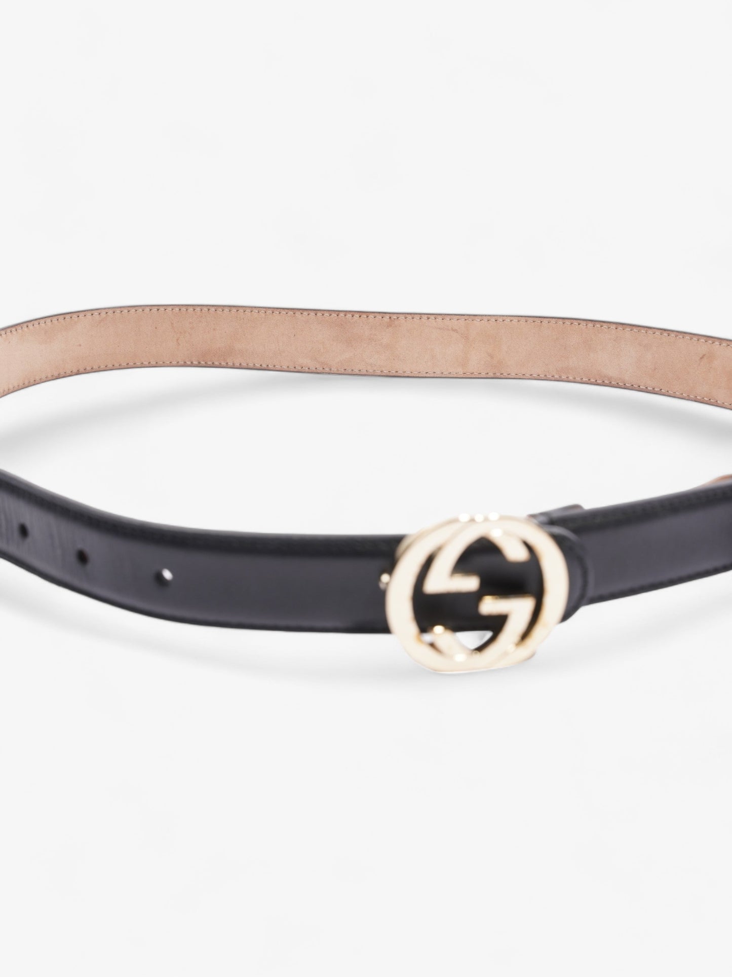 Gucci Interlocking G Thin Belt Black Leather 75cm 30"
