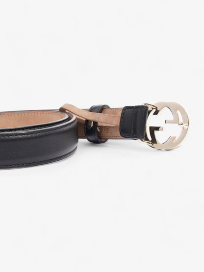 Gucci Interlocking G Thin Belt Black Leather 75cm 30"