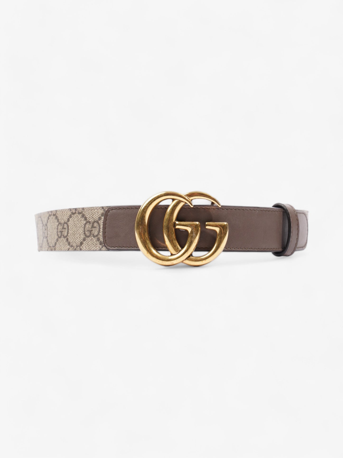 Gucci GG Marmont Thin Belt GG Supreme / Brown Leather 75cm / 30"