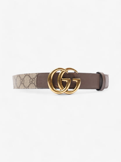 Gucci GG Marmont Thin Belt GG Supreme / Brown Leather 75cm / 30"