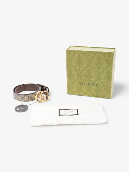 Gucci GG Marmont Thin Belt GG Supreme / Brown Leather 75cm / 30"