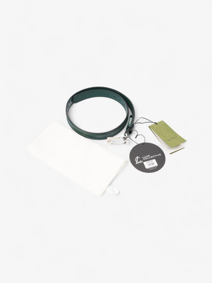 Gucci Memorable Buckle Belt Green / Silver Calfskin Leather 85cm / 34"