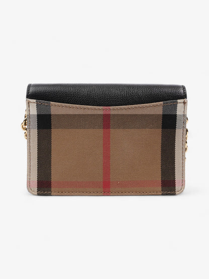 Burberry Hampshire Chain Wallet House Check / Black Leather