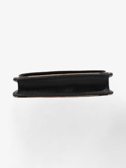 Burberry Hampshire Chain Wallet House Check / Black Leather