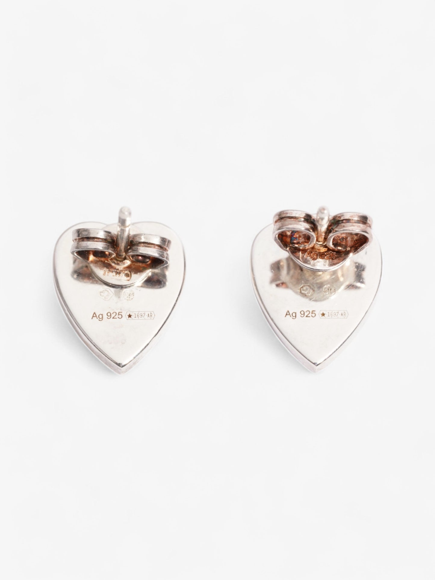 Gucci Trademark Heart Earrings Silver Silver Sterling