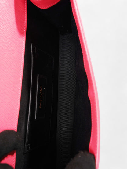 Saint Laurent Kate Neon Pink Grained Leather