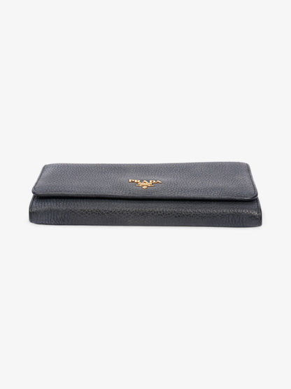 Prada Continental Wallet Dark Grey Leather