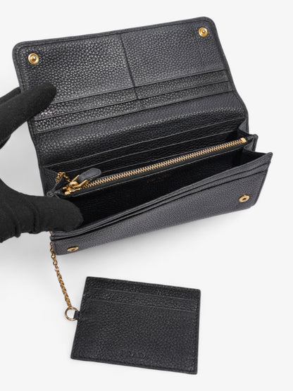 Prada Continental Wallet Dark Grey Leather