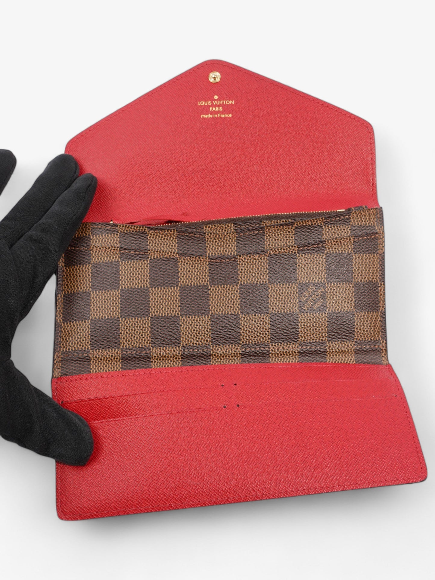 Louis Vuitton Josephine Damier Ebene / Red Coated Canvas