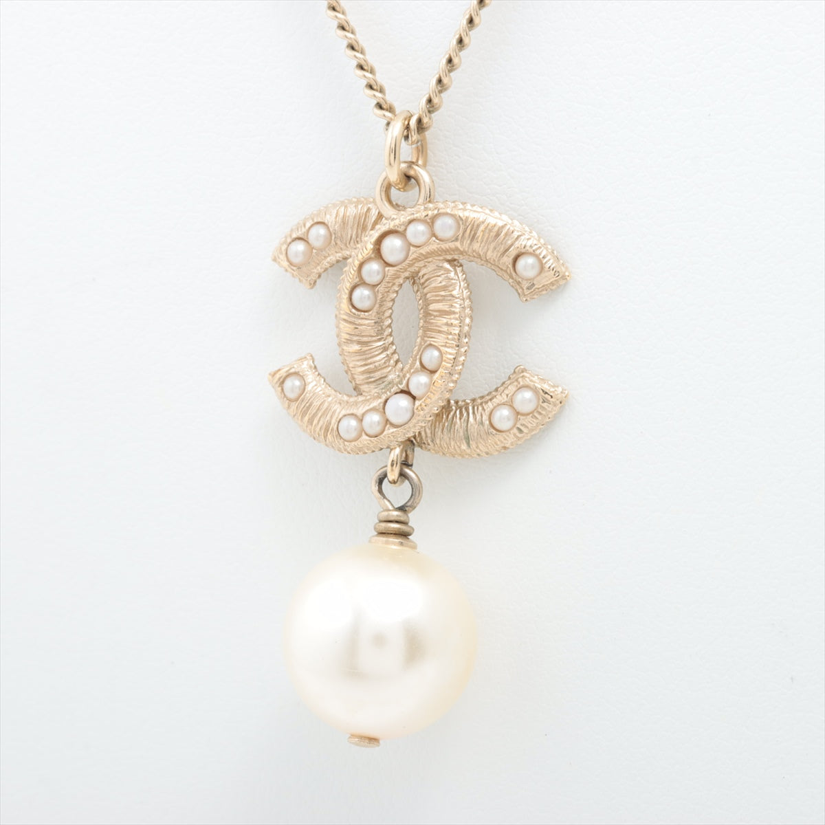 Chanel Coco Mark Long Pearl Drop Necklace Costume Jewellery