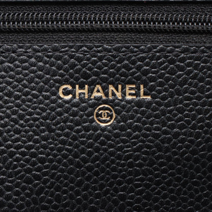 Chanel Caviar Wallet On Chain WOC Black (microchipped)