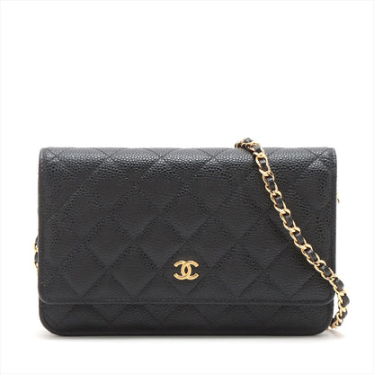 Chanel Caviar Wallet On Chain WOC Black (microchipped)