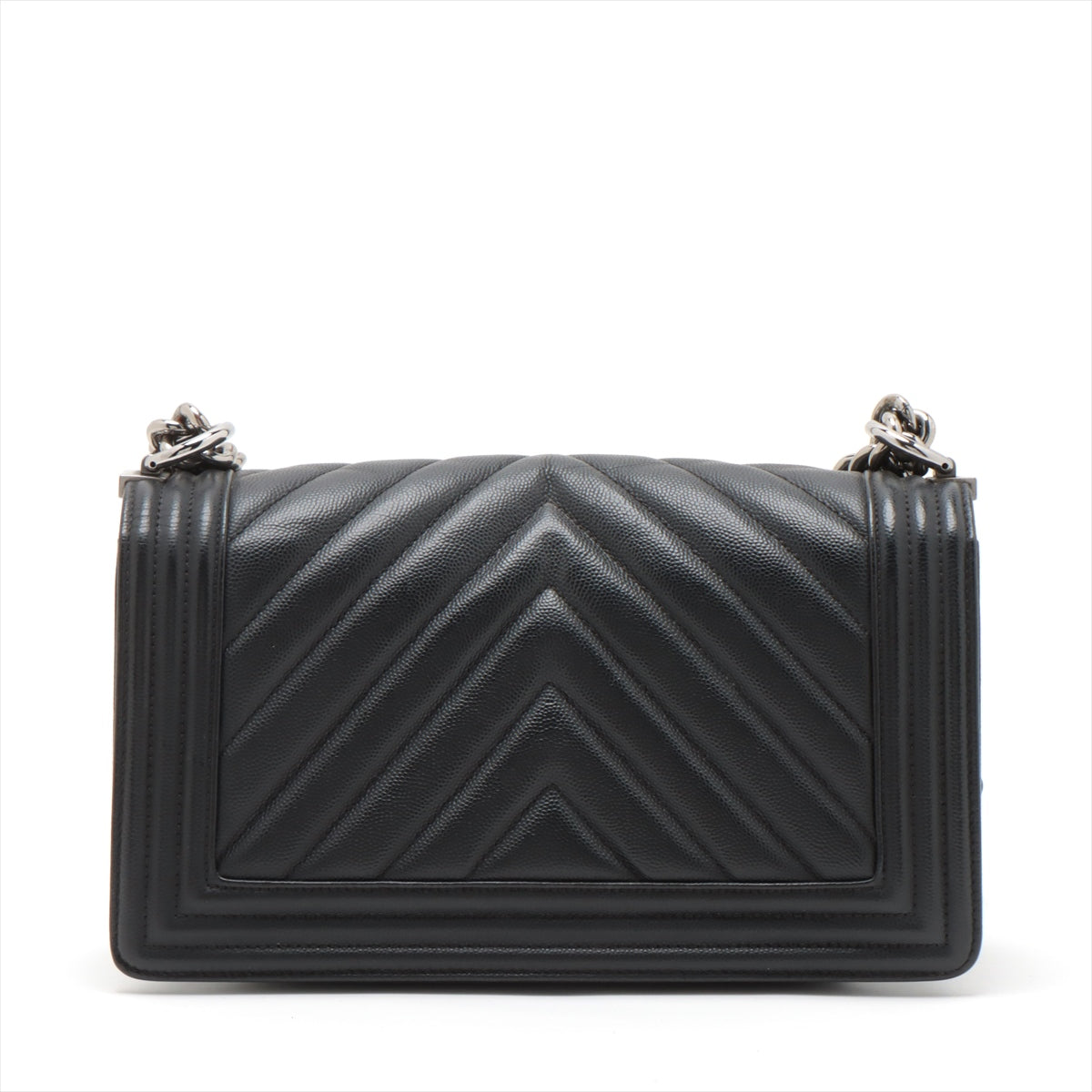 Chanel Old Medium Boy Chevron Caviar Black - 25 series