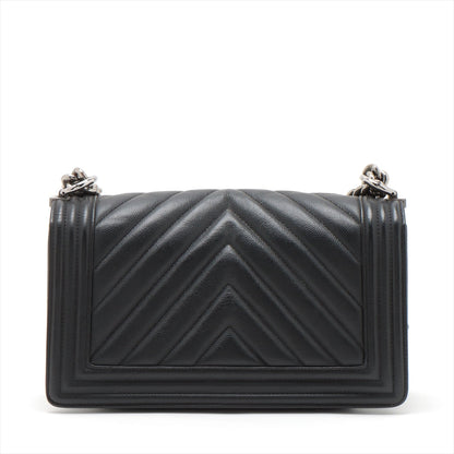 Chanel Old Medium Boy Chevron Caviar Black - 25 series