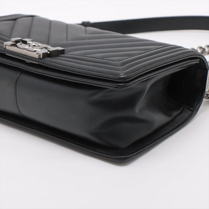Chanel Old Medium Boy Chevron Caviar Black - 25 series