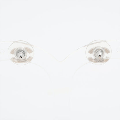Chanel Coco Logo Rhinestone Silver Stud Earrings Costume Jewellery