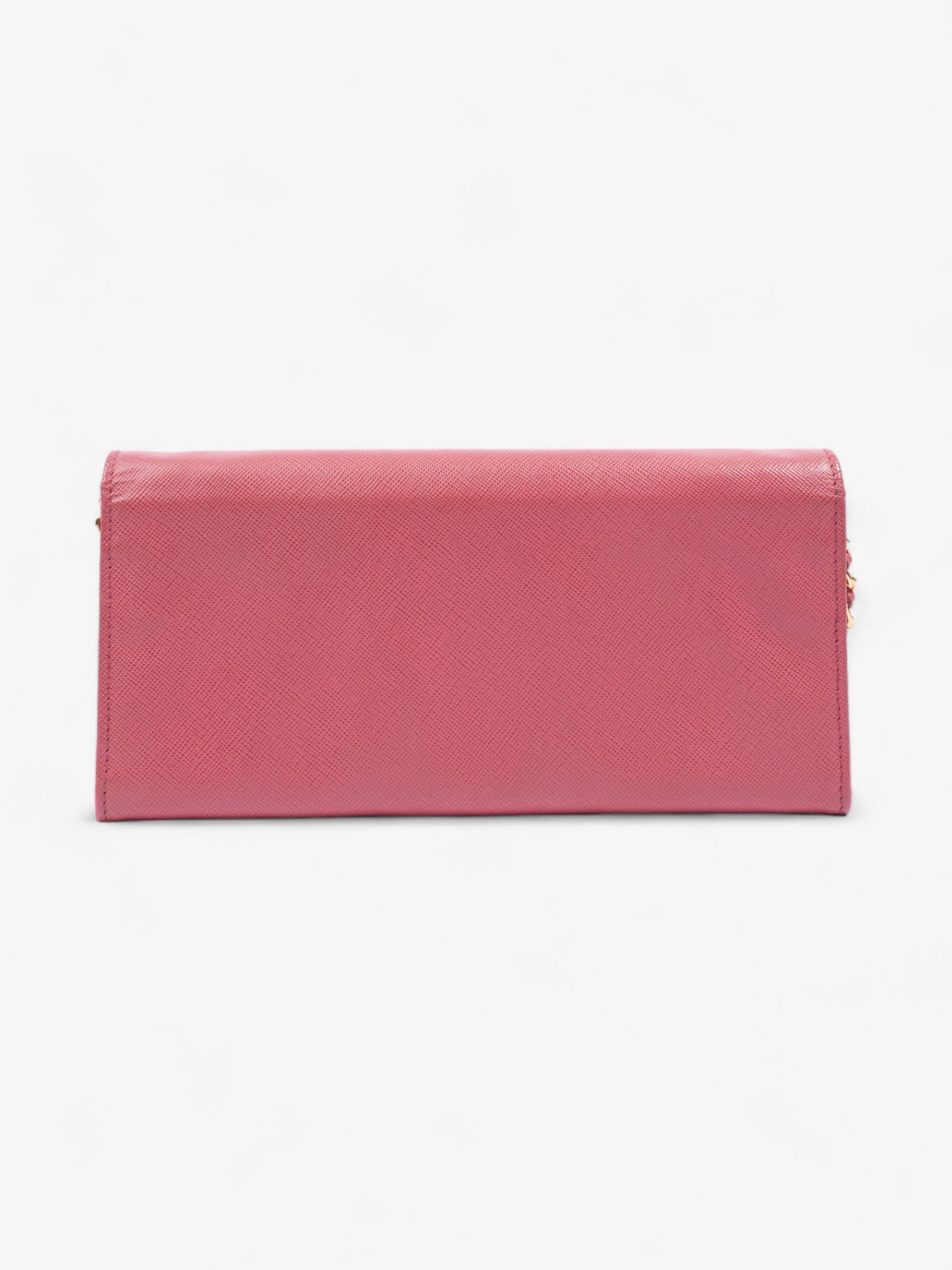 Prada Wallet On Chain Pink Saffiano Leather