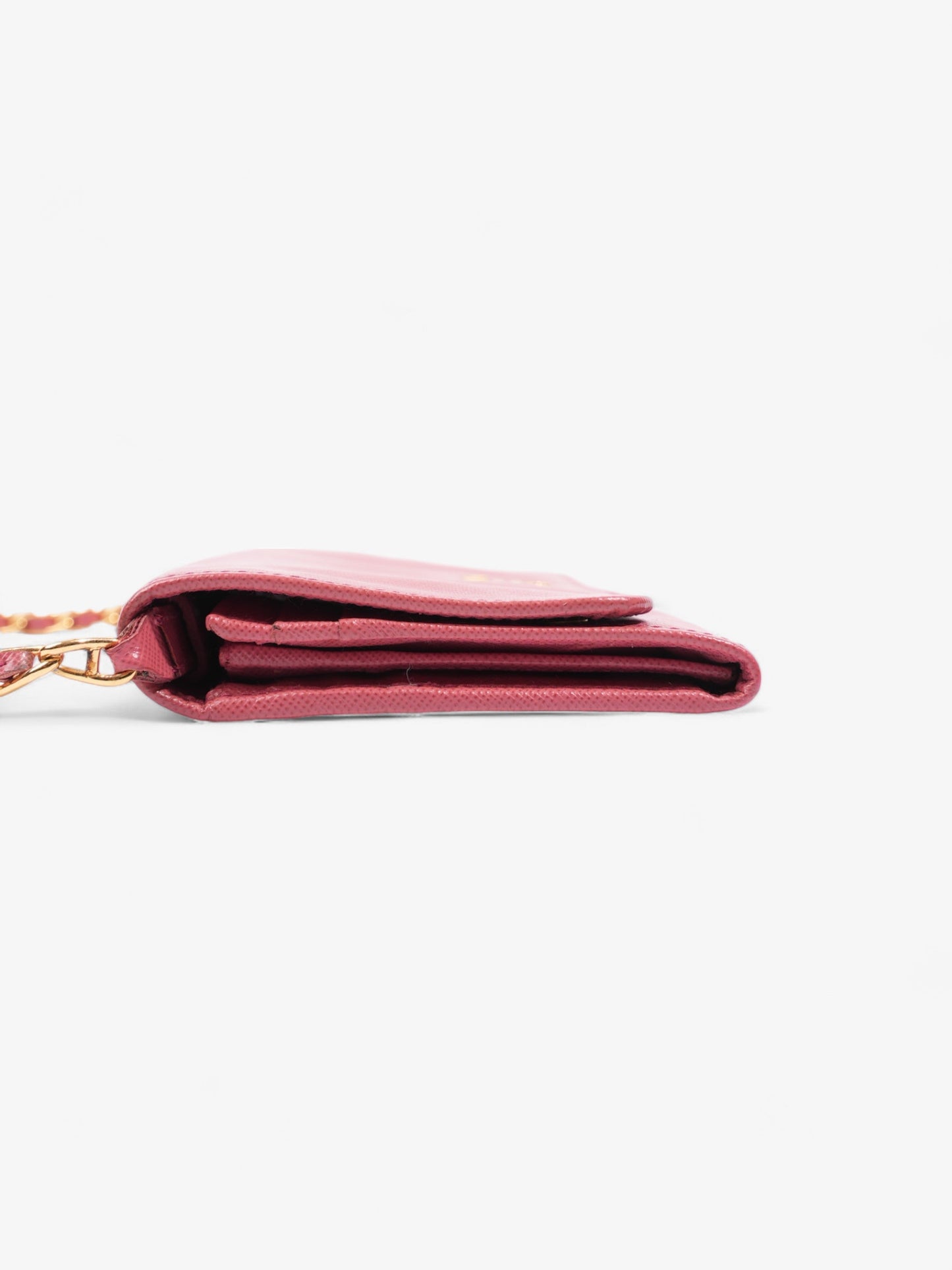 Prada Wallet On Chain Pink Saffiano Leather