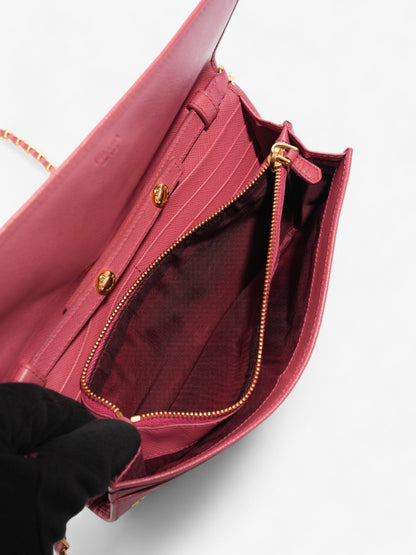 Prada Wallet On Chain Pink Saffiano Leather