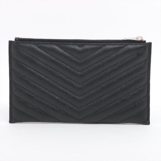 Saint Laurent Black Grained Leather Pouch